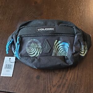 Volcom Black Belt Bag with Blue and Yellow Accents